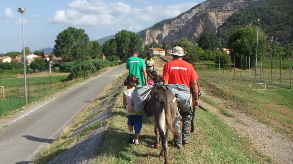 trekking con asini toscana bambini famiglie